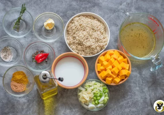 Pumpkin rice ingredients