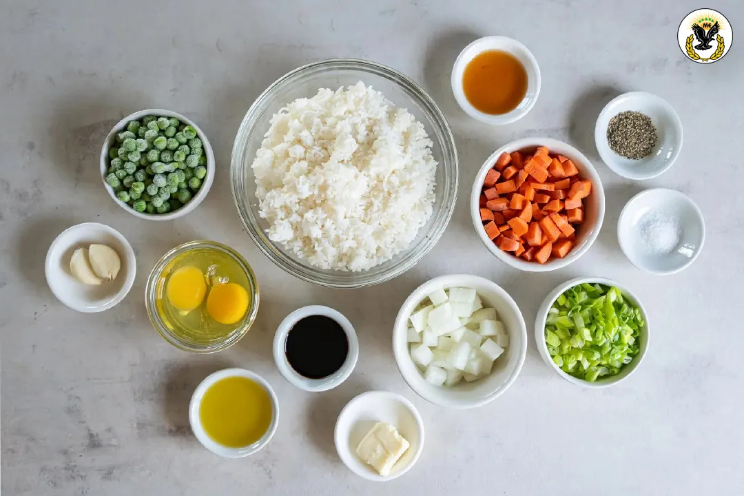 Ingredients for egg fried rice